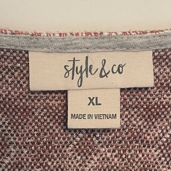 Style & Co Boho Sweatshirt Womens XL Western Boho Slouchy Cotton Lounge **FLAW - Picture 4 of 9